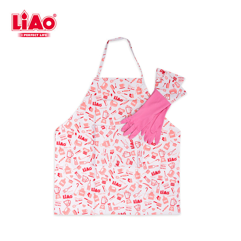 Apron & Dishwashing Gloves Set Liao H130025