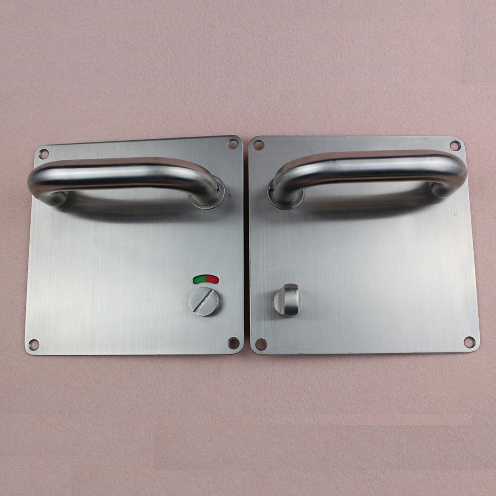 stainless steel door handle with plate WC