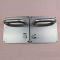 stainless steel door handle with plate WC