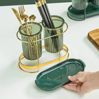 Double spoon strainer, Green Gold