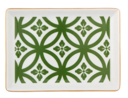 Porland Morocco Rectangular Plate - Green, 18x13cm
