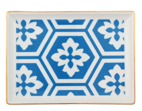 Porland Morocco Rectangular Plate - Turquoise, 18x13cm