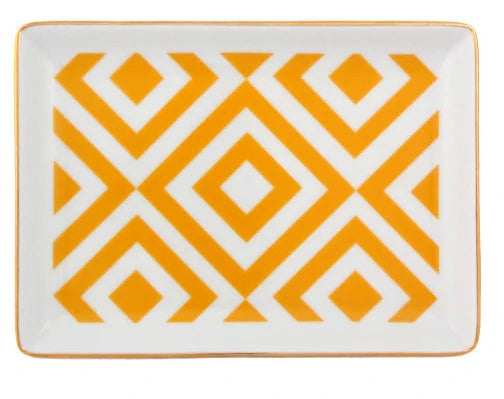Porland Morocco Rectangular Plate - Yellow, 18x13cm