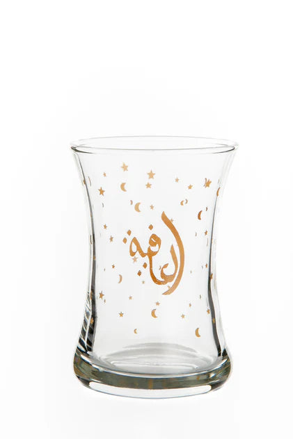 Mindada Abundance Ala Tea Glass - 6 Pieces, 160ml Color:Gold