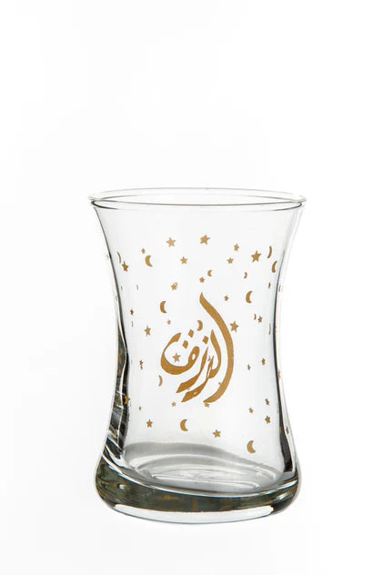 Mindada Abundance Ala Tea Glass - 6 Pieces, 160ml Color:Gold