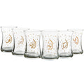 Mindada Abundance Ala Tea Glass - 6 Pieces, 160ml Color:Gold