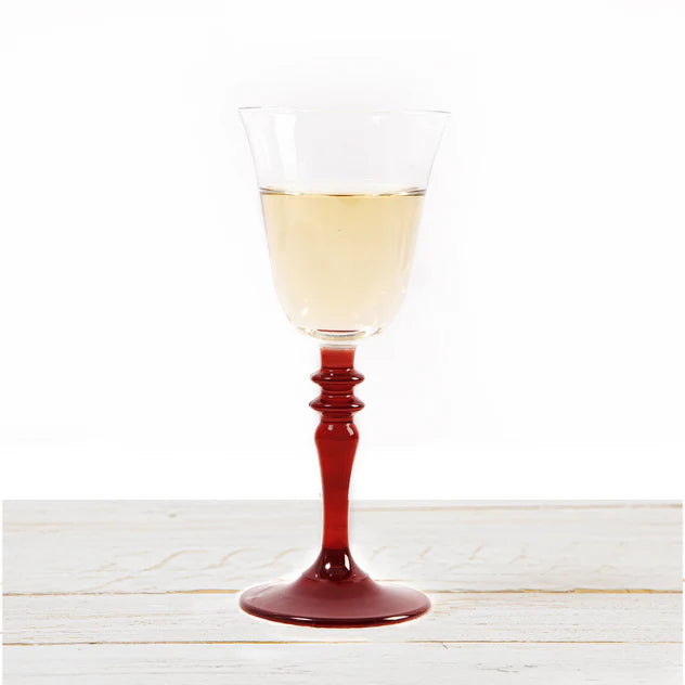 Pasabahce Symphony White Wine Glass - Red Stem, 200ml