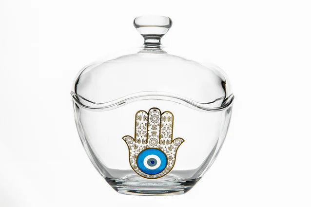 Mindada Layal Toscana Candy Bowl - Gold Hand of Fatima, 13cm