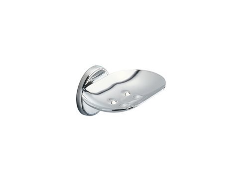 Wall-mounted soap holder, with brass dish