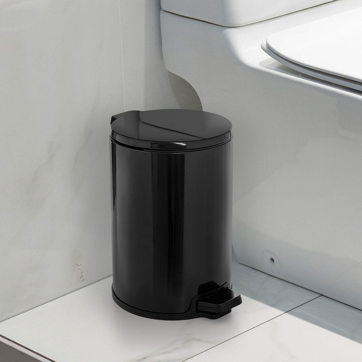 Primanova Soft - Hydraulic Stainless Steel Trash Can 20L Black