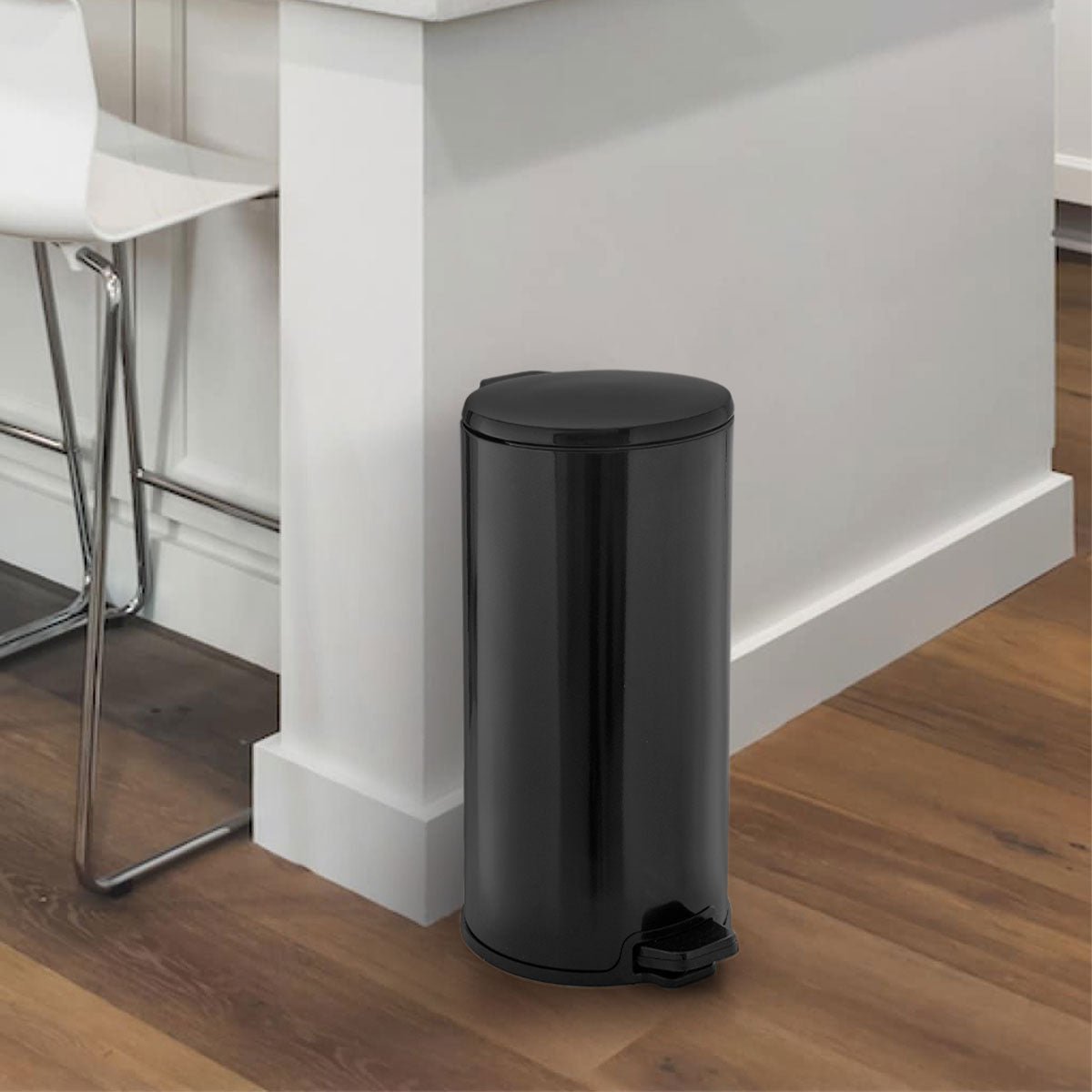 Primanova Soft - Hydraulic Stainless Steel Trash Can 40L Black