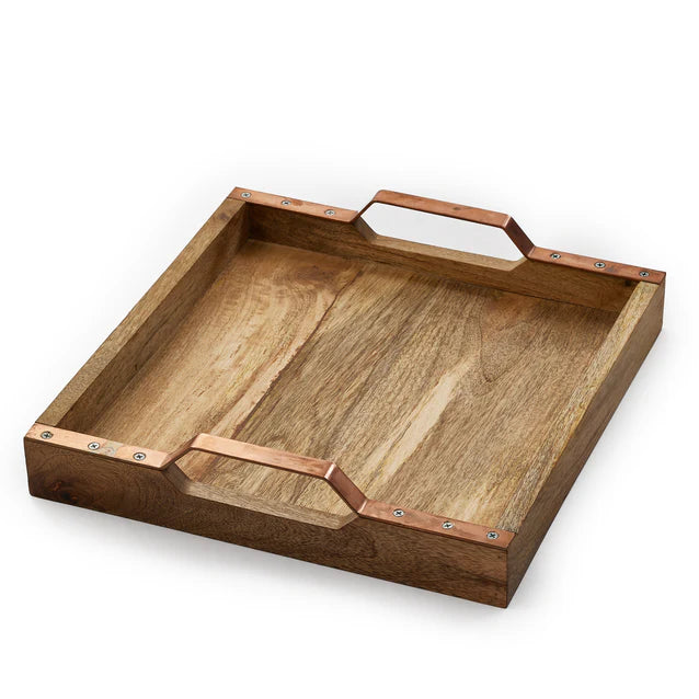 Mio Mazag Tray with Copper Handles - W40xH4.5
