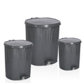 3 Size Wave Pedal Trash Can Set – Black