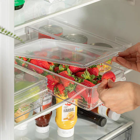 refrigerator organizer with cover