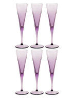 Pasabahce V-Line Champagne Flute Glass - Purple, 150ml