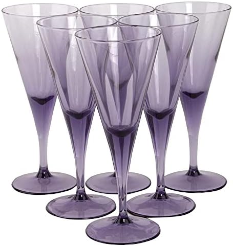 Pasabahce V-Line Champagne Flute Glass - Purple, 200ml