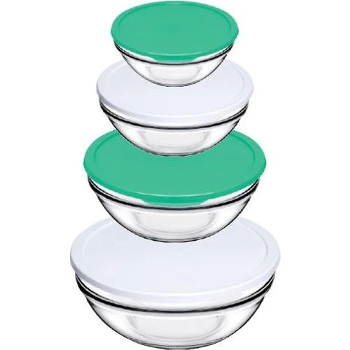 Pasabahce Chef's Bowl with Cover Set - 4 Pieces