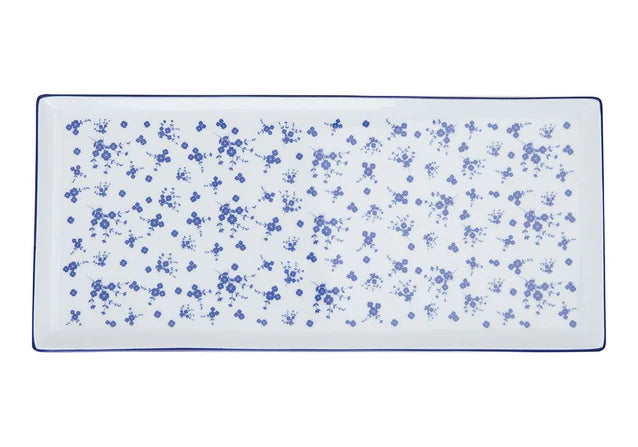 Porland Blue Passion Rectangular Plate - 35x16cm