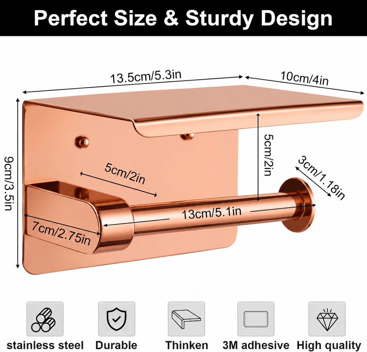 Wc Paper Holder (Rose Gold)