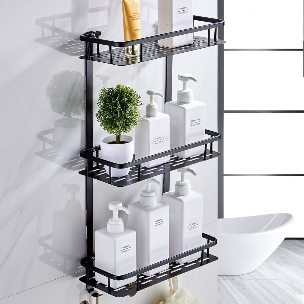 Shelves For Shower Corner 3 level Black