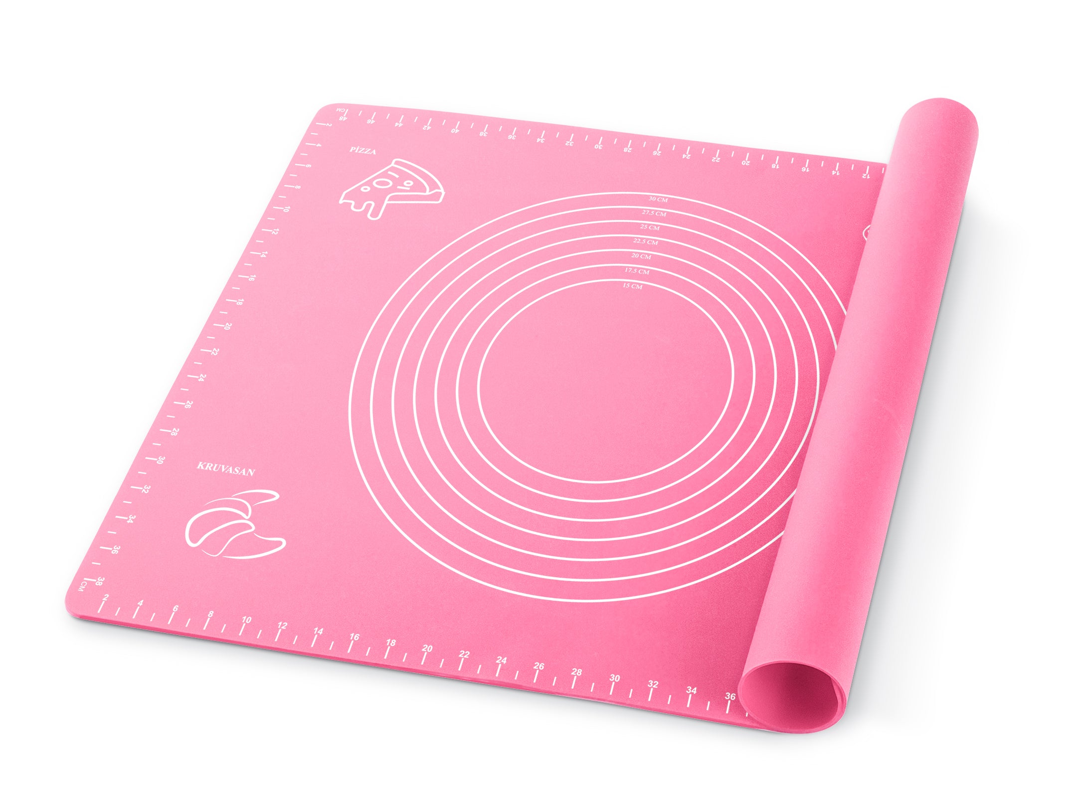 Measured Silicone Dough Mat 40x50cm Color Soft Pink