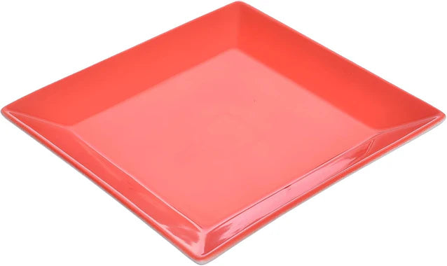 Tunisie Senateur Square Plate - Red, 22x22cm