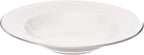 Tunisie Grand Siecle Ivory Deep Plate - Platinum Rim, 28cm
