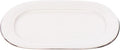 Tunisie Artemis Ivory Oval Serving Plate - Platinum Rim, 33cm