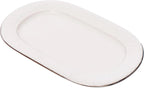 Tunisie Grand Siecle Ivory Oval Pickle Dish - Platinum Rim, 22cm