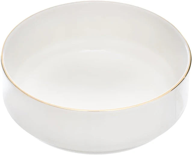 Tunisie Artemis Ivory Bowl - Gold Rim, 14cm