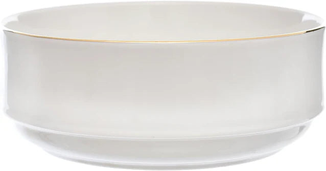 Tunisie Artemis Ivory Bowl - Gold Rim, 14cm