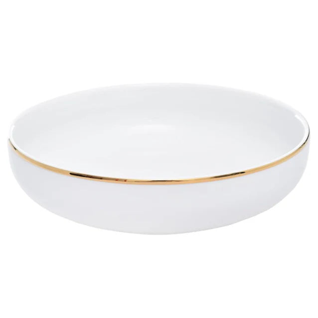 Tunisie Yaka Deep Plate - Gold Rim, 20cm