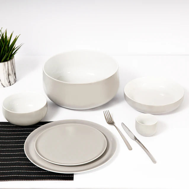 Tunisie Yaka Dinner Set - Dark Grey, 28 Pieces