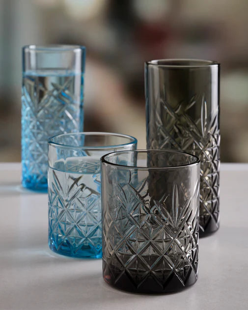Pasabahce Timeless Old Fashioned Glass - Grey, 345ml
