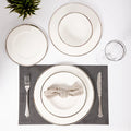 Tunisie Leila Dinner Set with Platinum Rim - 20 Pieces for 6 People