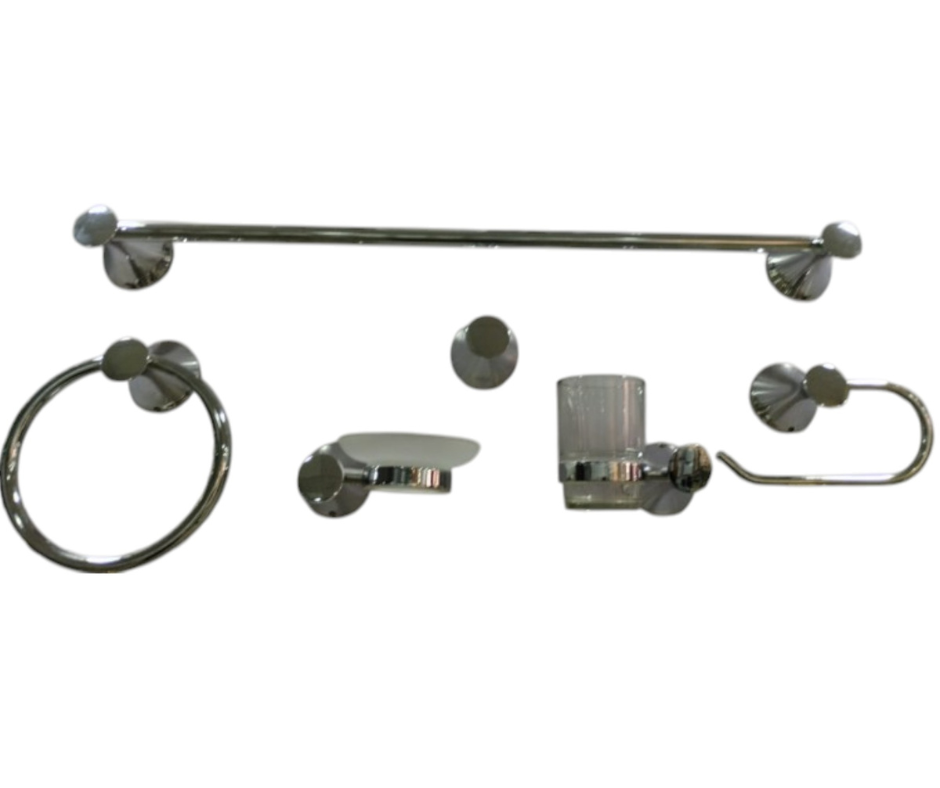 6 pieces bathroom set silver