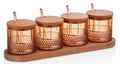 Ruby Spice Jar Set of 4 with Spoons W70S4