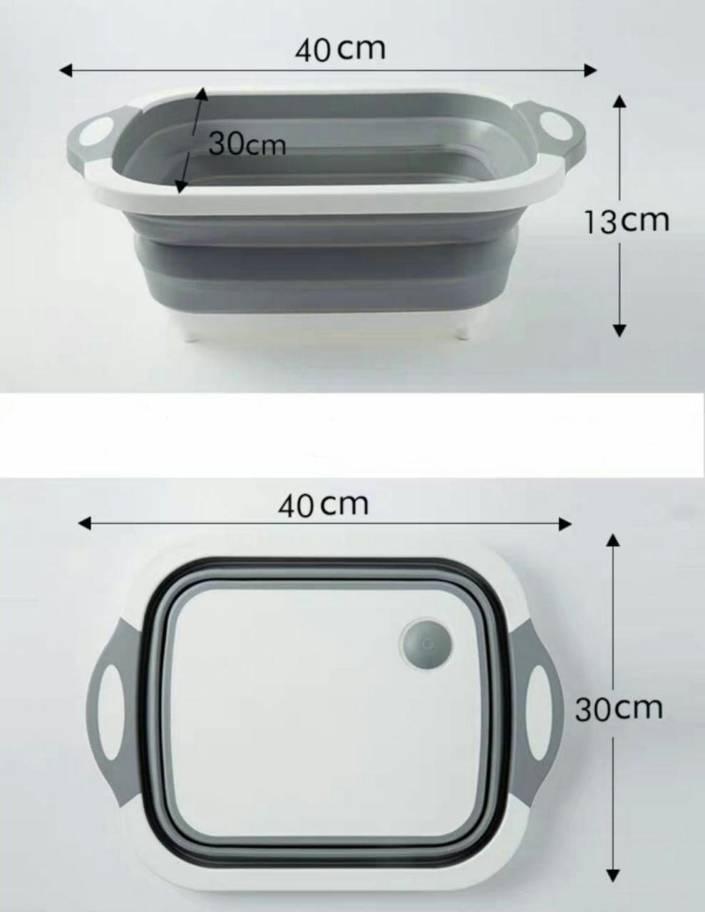 Collapsible Cutting Board with Colander