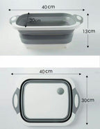 Collapsible Cutting Board with Colander