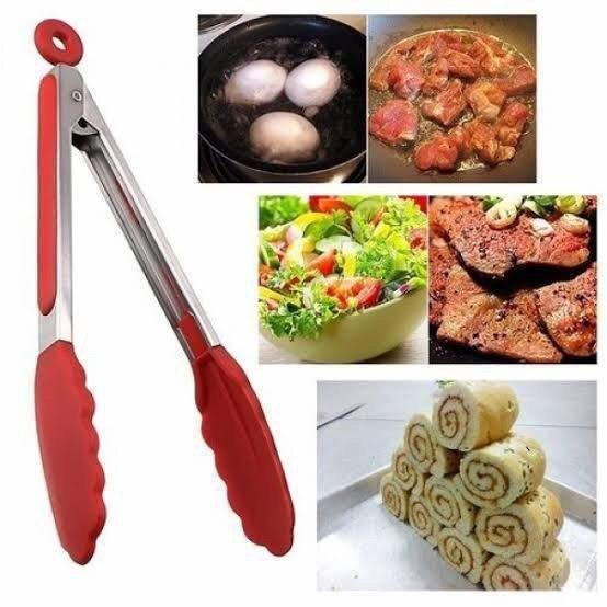 Silicone Tong with Stainless Steel Handle... Large