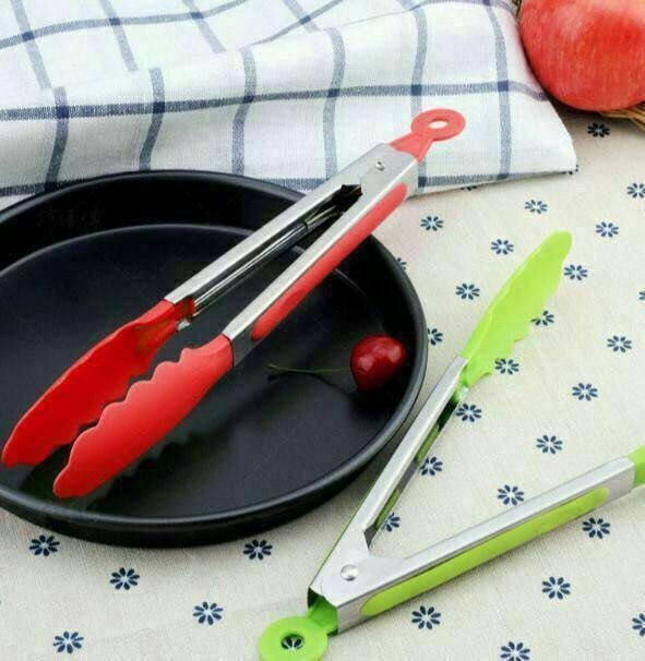 Silicone Tong with Stainless Steel Handle... Large