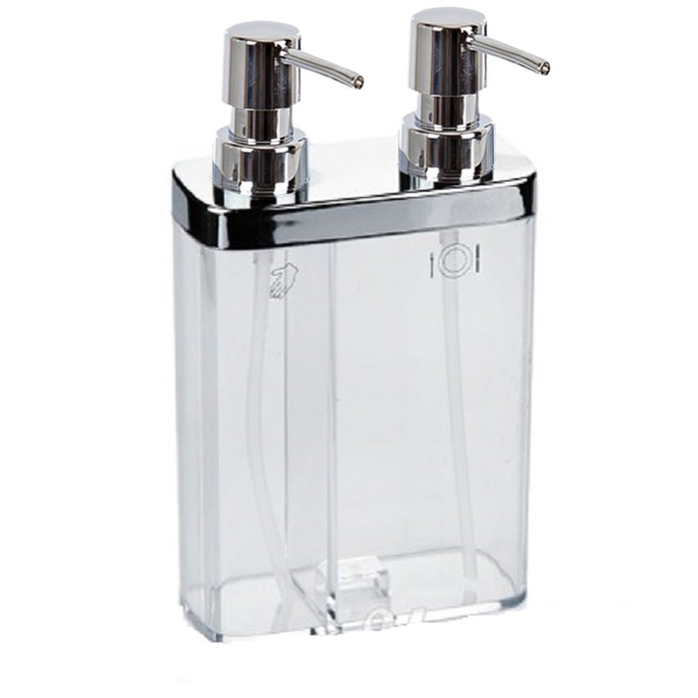 Primanova  Double Liquid Soap Dispenser - Transparent