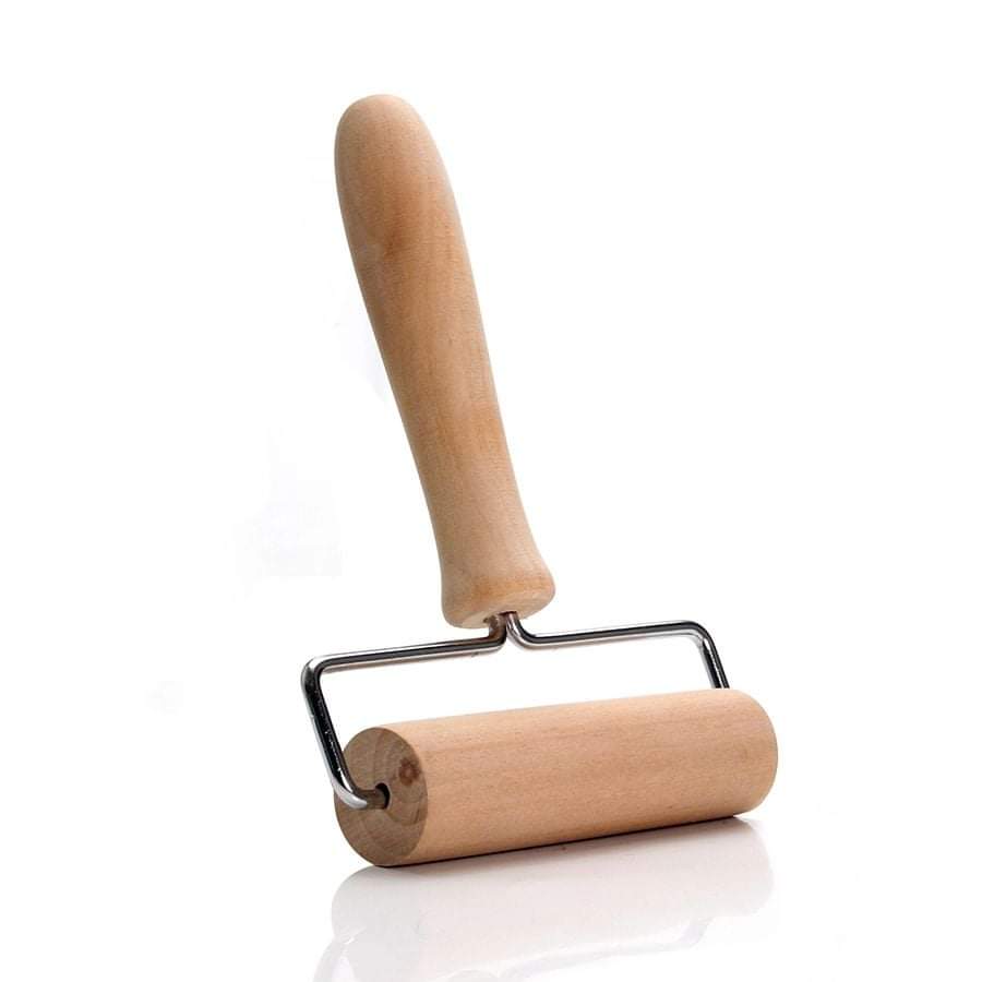 One-Hand Pastry roll with wooden handle and stainless steel