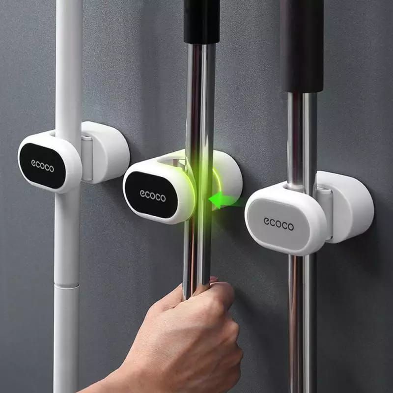 Water Resistant Material Hook Wall Hangers For Broom , Mop Storage _ ecoco bathroom