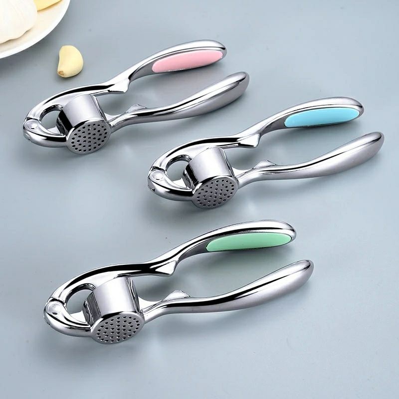 Stainless Steel Garlic Press Manual Ginger Squeeze Crusher Long Handle Vegetable Slicer Garlic Slicer Kitchen Gadgets