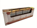 Acrylic Spices set of 4 pieces with wooden cover and Acrylic spoons