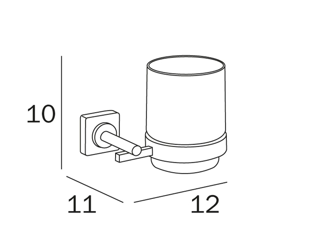 Inda wall-mounted tumbler holder with satined glass