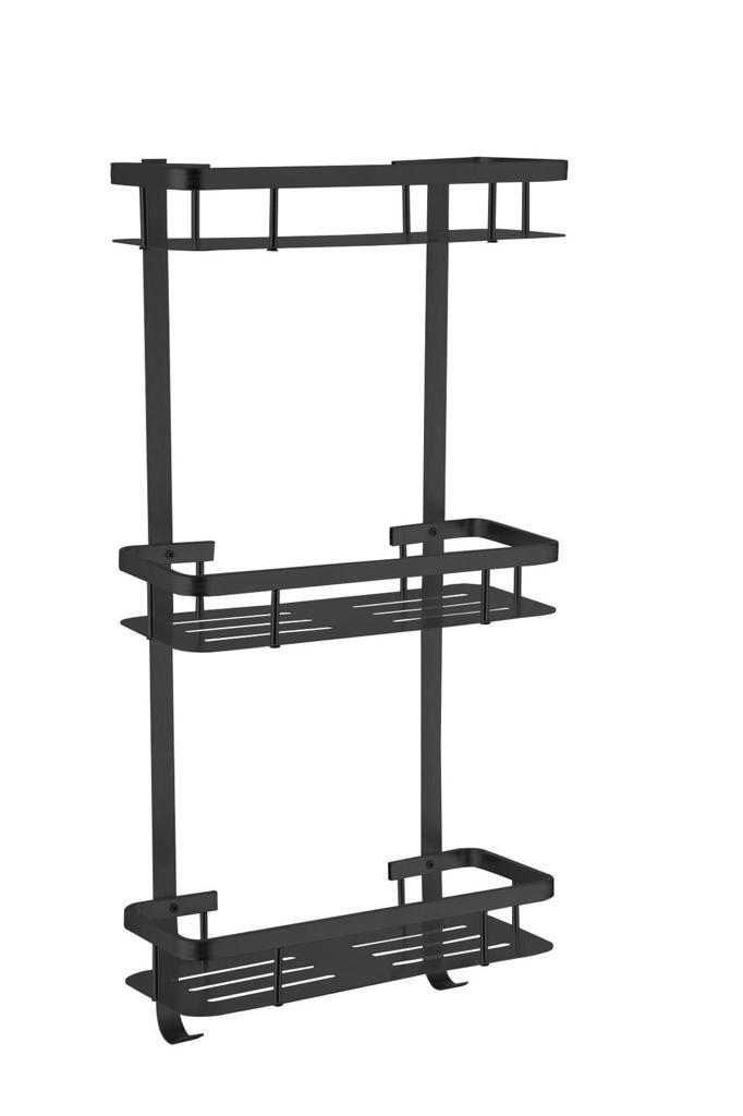 Shelves For Shower Corner 3 level Black