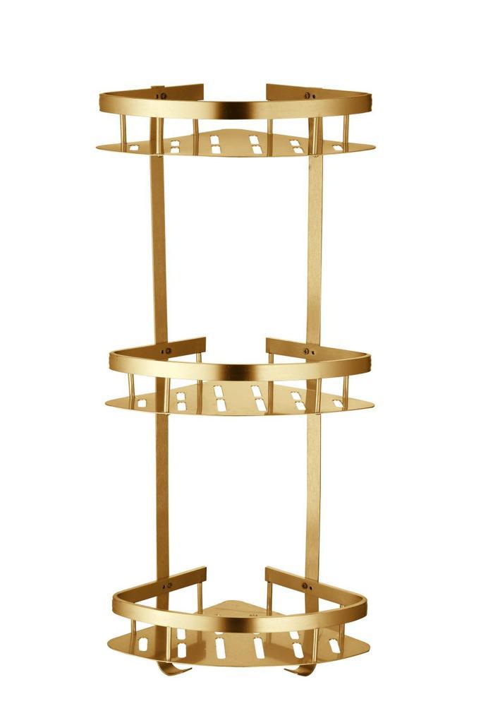 Stainless corner, 3 shelves (Gold)