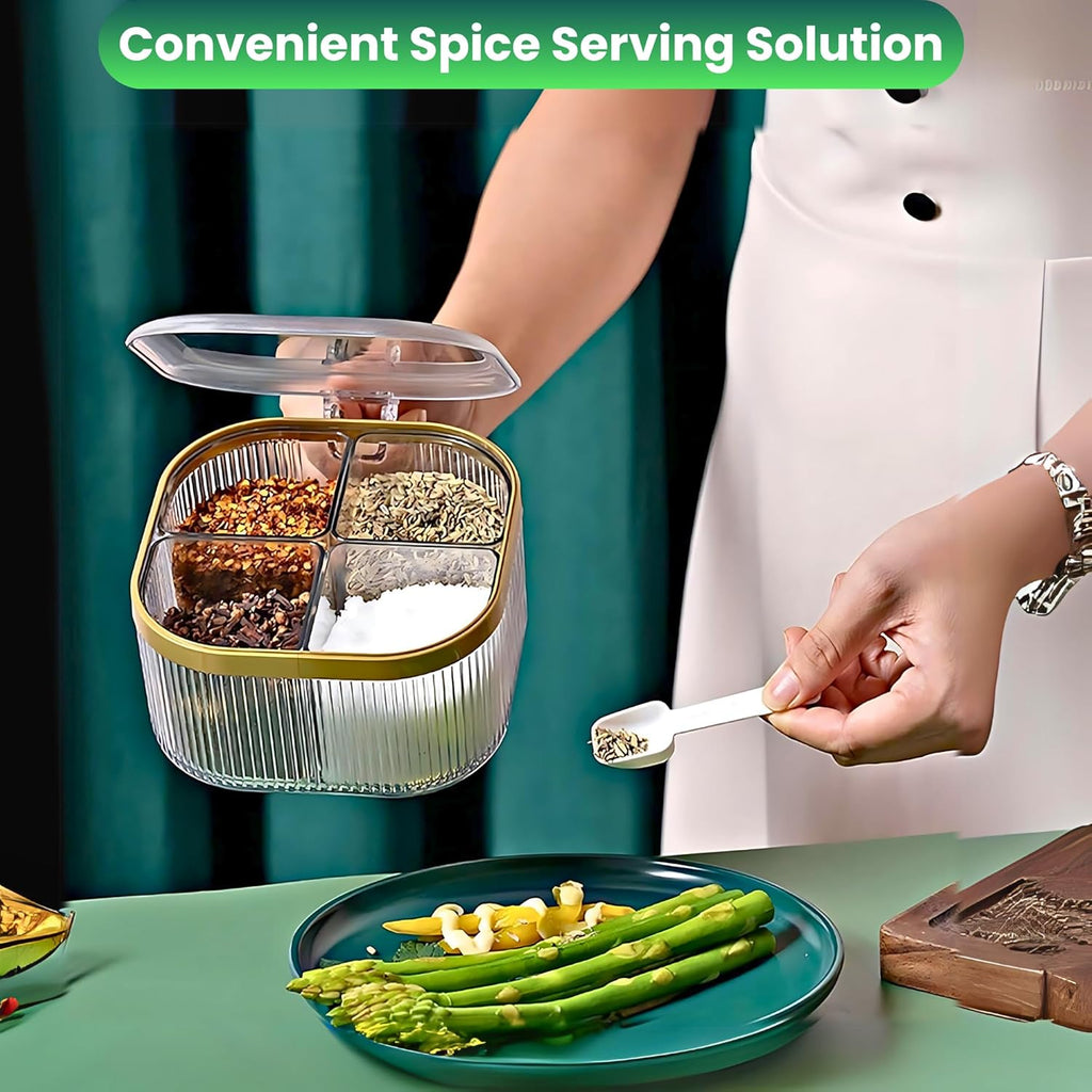4-compartment acrylic spice organizer